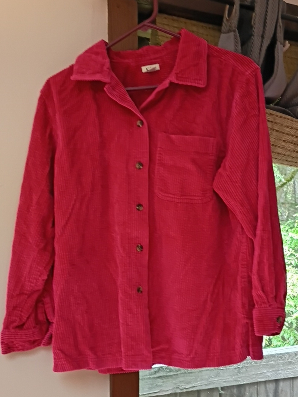 Vintage-Inspired Pink Corduroy Button-Up Jacket